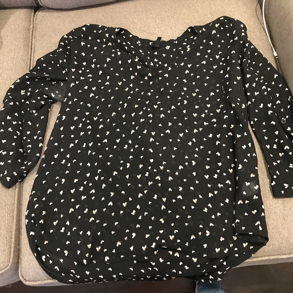 Black polka dot blouse